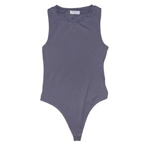 Babaton Aritzia purple grey high neck snap button bodysuit women’s size medium